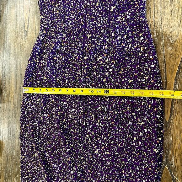 ✨ SCALA Plum and Gold Vintage Beaded Gown – Size Medium ✨ - Picture 10 of 16